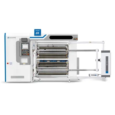 Máquina cortadora rebobinadora de torreta dúplex